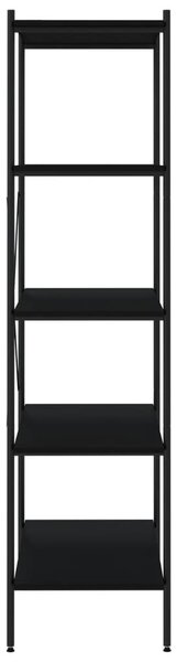 Fekete 5 szintes polcrendszer 80x40x163 cm