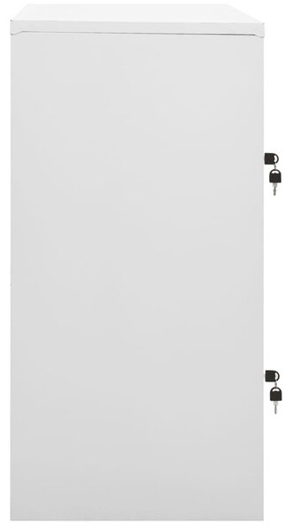 Világosszürke és piros acél zárható szekrény 90 x 45 x 92,5 cm