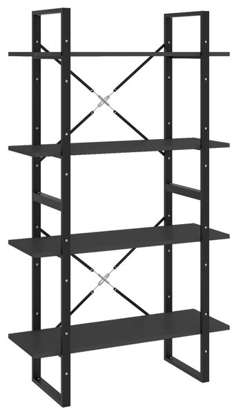 Négyszintes szürke szerelt fa könyvszekrény 80 x 30 x 140 cm