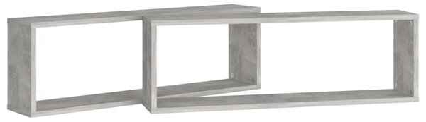2 db betonszürke szerelt fa fali kockapolc 80 x 15 x 26,5 cm