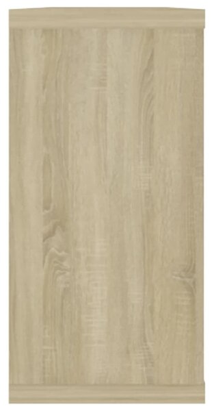 4 db sonoma tölgy színű szerelt fa fali polc 100x15x30 cm
