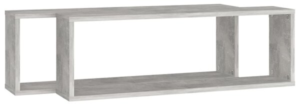 2 db betonszürke szerelt fa fali kockapolc 80 x 15 x 26,5 cm