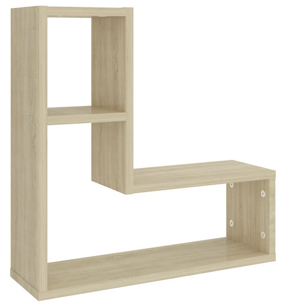 2 db sonoma tölgy színű szerelt fa fali polc 50 x 15 x 50 cm