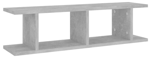2 db betonszürke szerelt fa fali polc 75 x 18 x 20 cm