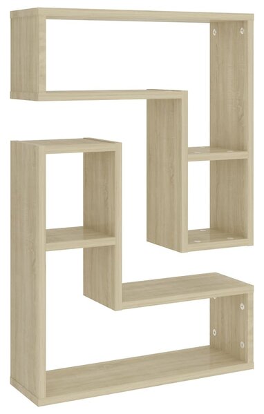 2 db sonoma tölgy színű szerelt fa fali polc 50 x 15 x 50 cm