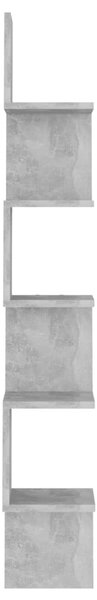 Betonszürke szerelt fa fali sarokpolc 20 x 20 x 127,5 cm