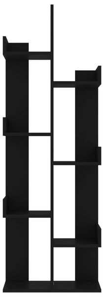 Fekete szerelt fa könyvszekrény 48 x 25,5 x 140 cm