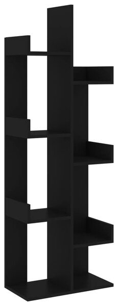 Fekete szerelt fa könyvszekrény 48 x 25,5 x 140 cm