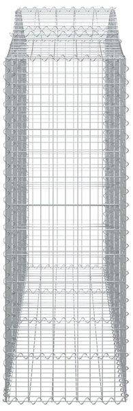 Íves horganyzott vas gabion kosár 200x50x140/160 cm