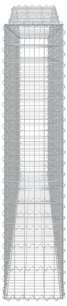 Íves horganyzott vas gabion kosár 400x30x140/160 cm