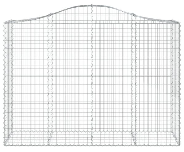Íves horganyzott vas gabion kosár 200x50x140/160 cm