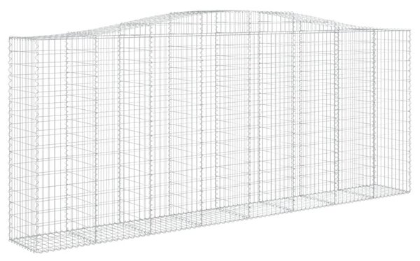 Íves horganyzott vas gabion kosár 400x50x160/180 cm