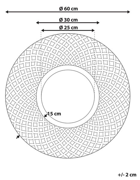 Falitükör POMARO 60 cm 60 cm Fenyőfa Világosbarna