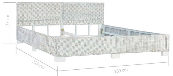 Rattan Ágykeret - 180x200 cm - Szürke