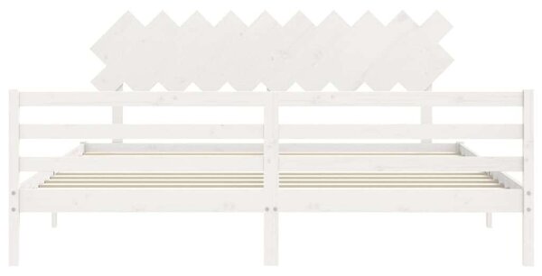VIDAXL - Fenyőfa Ágykeret - Fehér - 200x200 cm