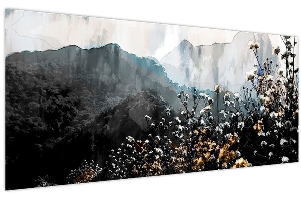 Kép - Vadvirágok illusztrációja (120x50 cm)