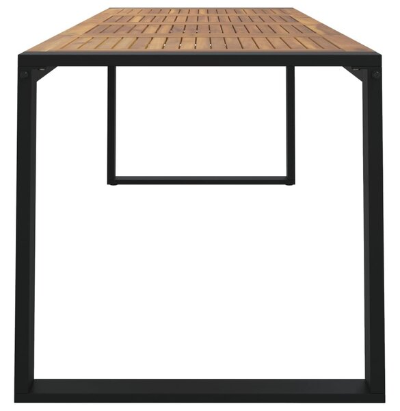Tömör akácfa kerti asztal U-alakú lábakkal 200 x 90 x 75 cm
