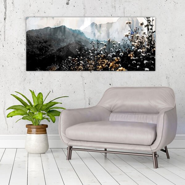 Kép - Vadvirágok illusztrációja (120x50 cm)