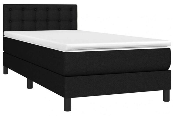 VidaXL Fekete Ágy - Rugós Matraccal - 80x200 cm
