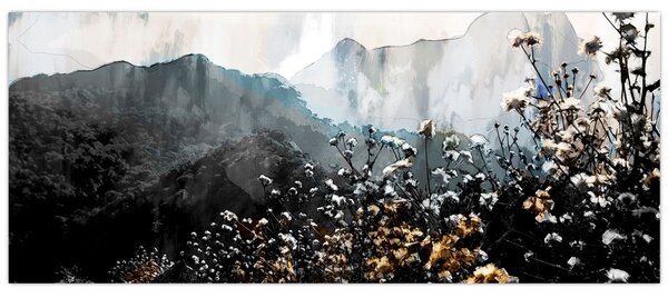 Kép - Vadvirágok illusztrációja (120x50 cm)