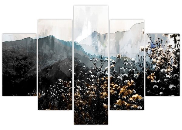 Kép - Vadvirágok illusztrációja (150x105 cm)