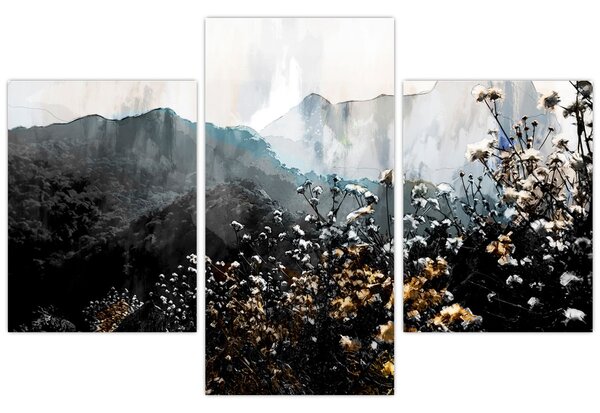 Kép - Vadvirágok illusztrációja (90x60 cm)