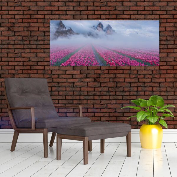 Kép - Tájkép tulipánmezőkkel (120x50 cm)