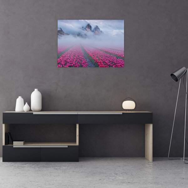 Kép - Tájkép tulipánmezőkkel (70x50 cm)