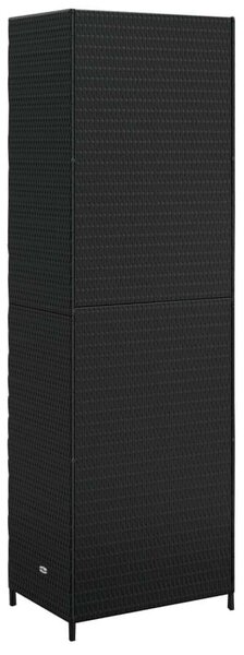 Kerti Tárolószekrény - Polyrattan - Fekete - 180cm