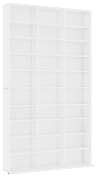 VidaXL fehér szerelt fa CD-szekrény 102 x 23 x 177,5 cm