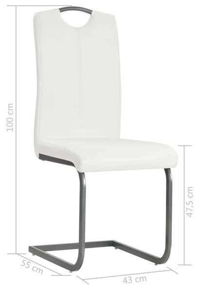 Modern Étkezőszék - Fehér Műbőr - 2 db