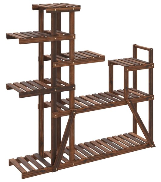 Tömör fenyőfa virágtartó állvány 110x25x111 cm