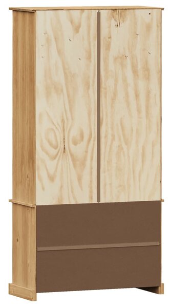 VIGO üvegvitrines tömör fenyőfa éjjeliszekrény 85x35x170 cm