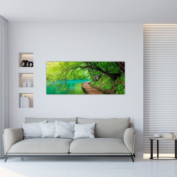 Kép - Plitvicei-tavak (120x50 cm)