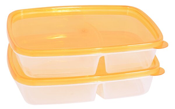 Rekeszes élelmiszer tároló doboz FOOD 2 db narancssárga