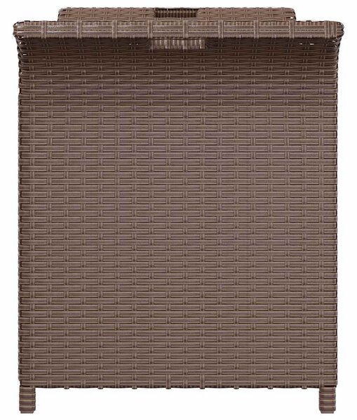 Barna polyrattan kerti pad párnával 116 x 46 x 57 cm