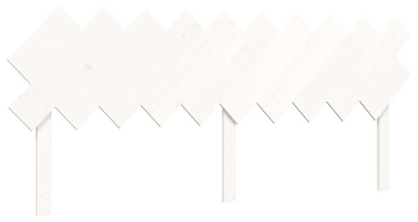 VIDAXL - Tömör Fenyőfa Ágykeret Fejtámlával - Fehér - 200x200 cm