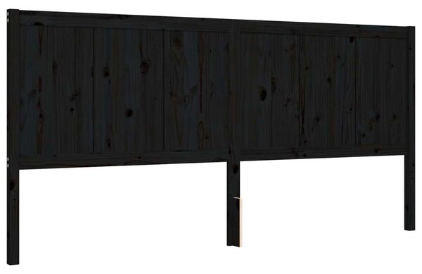 Tömörfa Ágykeret - Fekete - 200x200 cm