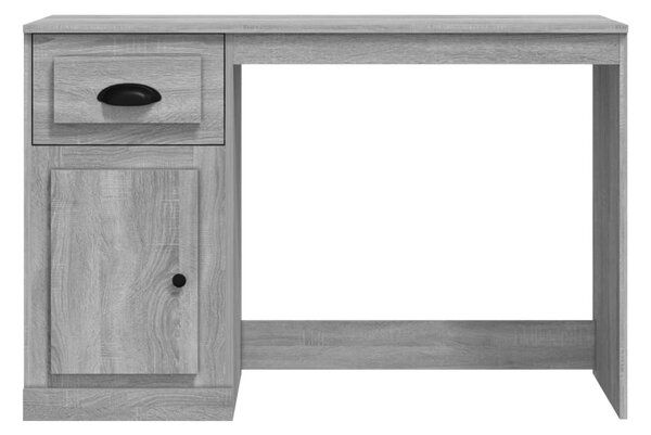 Szürke sonoma színű szerelt fa íróasztal fiókkal 115x50x75 cm