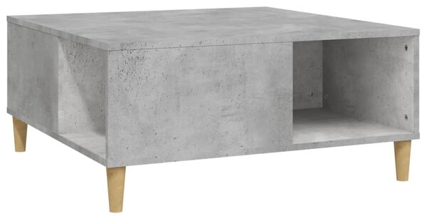 Betonszürke szerelt fa dohányzóasztal 80x80x36,5 cm