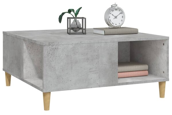 Betonszürke szerelt fa dohányzóasztal 80x80x36,5 cm