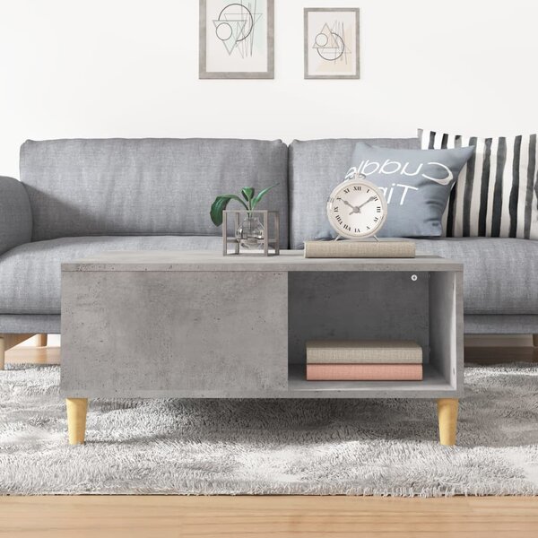 Betonszürke szerelt fa dohányzóasztal 80x80x36,5 cm