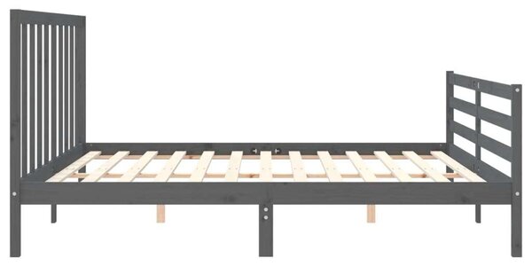 Tömörfa Ágykeret - Szürke - 200x200 cm