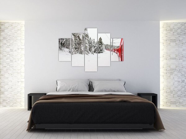 Kép - Vonat a havas tájban (150x105 cm)