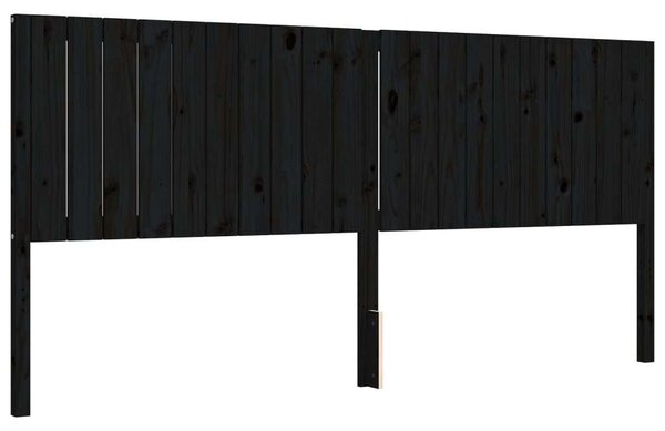 Fenyőfa Ágykeret - Fekete - 200x200 cm