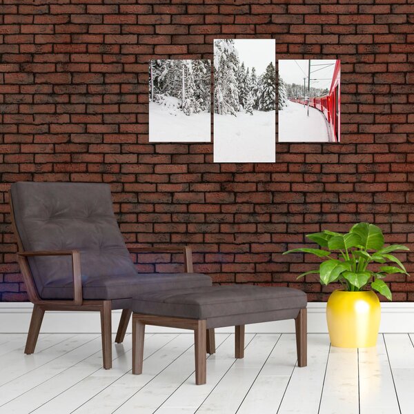 Kép - Vonat a havas tájban (90x60 cm)
