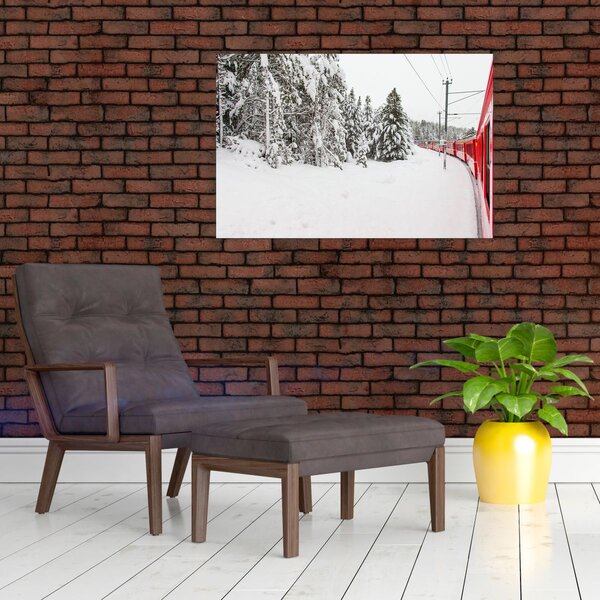 Kép - Vonat a havas tájban (90x60 cm)