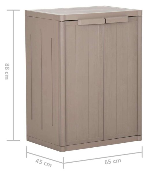 Barna pp rattan kerti tárolószekrény 65 x 45 x 88 cm
