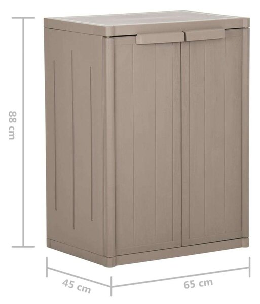Barna pp rattan kerti tárolószekrény 65 x 45 x 88 cm
