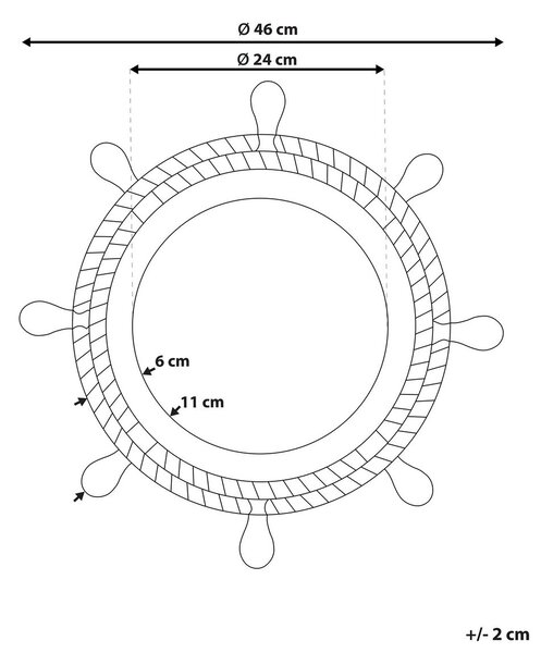 Falitükör GORMAZ 46 cm 46 cm Barna